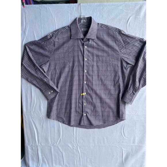 Peter Millar Other - Peter Millar Mens XL Pink Blue Plaid Cotton Stretch Button Down MF18W08CSL